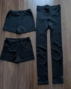 ブラックのスパッツ（ロング）1枚とスパッツ（ショート）2枚セット