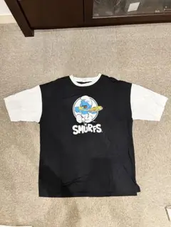スマーフTシャツ 白黒ツートン
