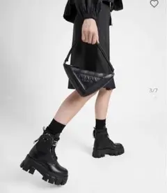 PRADA モノリス レザー×ナイロンファブリックブーツ
