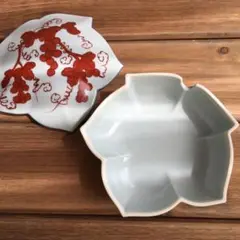 有田焼 源右衛門窯 赤絵葡萄 蓋物 小物入れ 薬味