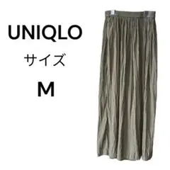UNIQLO ユニクロ ワッシャーサテンスカートパンツ ベージュ サイズ M
