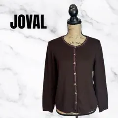 美品✨【JOVAL】ウールクルーネックカーディガン　薄手　イタリア製生地　F