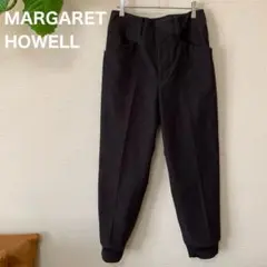 マーガレットハウエル モールスキン 裾リブパンツ ダークブラウン M L 秋冬