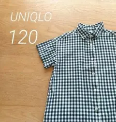 UNIQLO ギンガムチェック 半袖 シャツ ワンピース 120