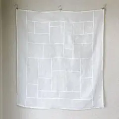 ポジャギ　90×80 オフホワイトリネン　No.204 リクエスト分