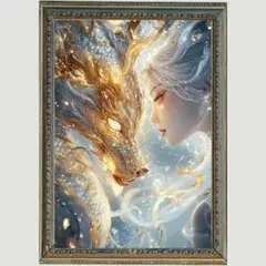 Ｐ1106 ✨黄金龍と女神✨ 幻想スピリチュアルアート