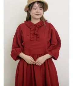 完売☆サマンサモスモス【Cross×Linen】フリルブラウス☆レッド