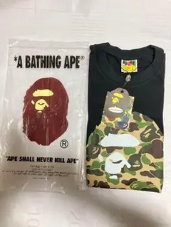【美品】BAPE シャーク迷彩T 黒 即日発送 匿名配送 L