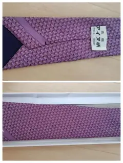 SUZURAN（すずらん）」のシルクネクタイ（パープル系・箱付き・日本製）