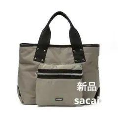 sacai ブラック トートバッグ フリンジ加工 sacai - 25SS新品 sacai ポケット トートバッグ サカイ ブラック