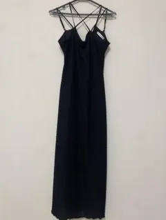 黒 キャミワンピース クロスストラップ