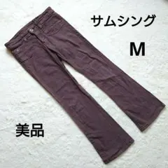 美品 SOMETHING サムシング ブラウン チェック柄 パンツ M