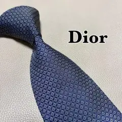 ディオール ネクタイ トロッター ストライプ ドット チェック ネイビー 紺色