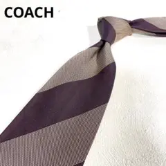 COACH コーチ ネクタイ ストライプ ボルドー 10