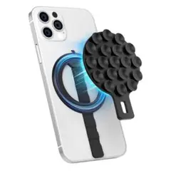 MagSafe対応 マグネット スマホリング 吸盤 スマホリング　ブラック