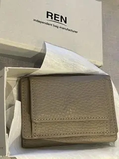 REN レン　レザー　ウォレット　財布　トープカラー