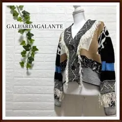 GALLARDAGALANTE ニットジャケット F 総柄 フリンジ レディース