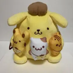 ポムポムプリンチームプリンみんなでお散歩でちゅ！BIGぬいぐるみラウンドワン限定