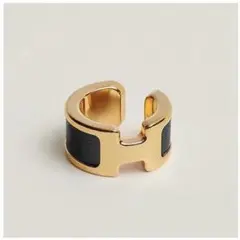 新作 エルメス Olympe イヤーカフ ノワール ゴールド金具 PMサイズ