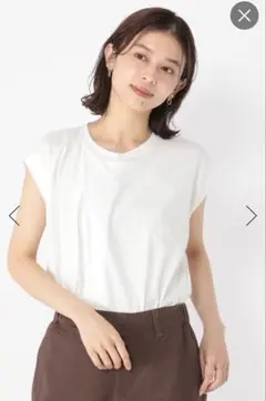 【試着のみ】スタジオクリップ アシメタックノースリーブTシャツ 白 匿名配送