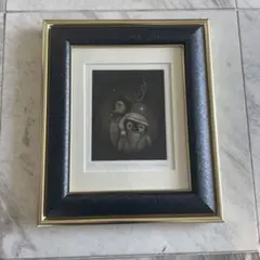 仙台在住 銅版画家 霜山直良氏作品 トナペン サンタペン 額縁付 額装