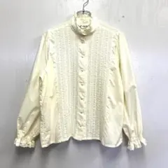 古着 バラ色の暮し コットンブラウス レディース 白 レース 上品 9号 11号