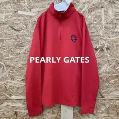パーリーゲイツ ゴルフウェア 長袖 ハーフジップシャツ プルオーバー レッド 5