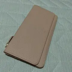 ベージュ 二つ折り長財布　薄型