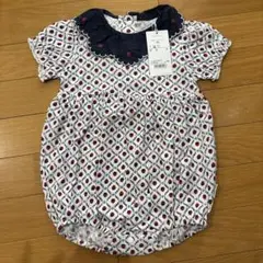 【コンビミニ/80】いちご柄ロンパース 80サイズ