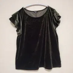 TRESICS ダークグリーン ベルベット Tシャツ