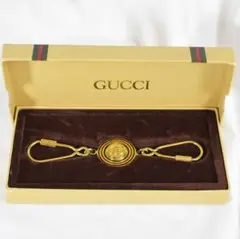 箱付き GUCCI グッチ ロゴ シェリーライン GGシュプリーム キーホルダー