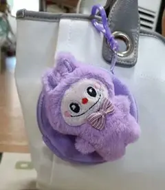 ラブブ らぶぶ Labubu リュックポーチ 大人気らぶぶ　ストラップ　紫色限定