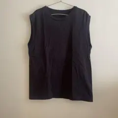 toujours ブラック ノースリーブ Tシャツ