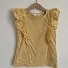 H&M イエロー レース付きタンクトップ120