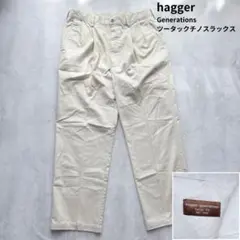 【HAGGAR】generations ツータックチノスラックス W34/L32