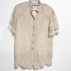Platinum Petites S 半袖シャツ 透け感 トップス シンプル