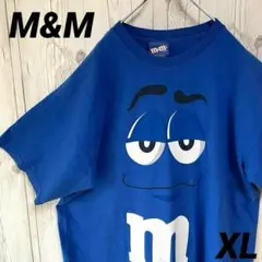 Ｍ＆Ｍ　ギルダン　半袖Ｔシャツ　デカプリント　ブルー青　ＸＬサイズ　アメキャラ