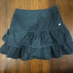 メゾピアノ　フリル付き黒スカート サイズ140