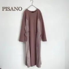 【ピサーノ/PISANO】ワンピース バイカラー　ウエスト絞り【LL】ピンク
