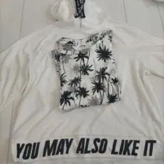 モノトーンTシャツ　2枚セット　夏　サーフ系　ヤシの木柄