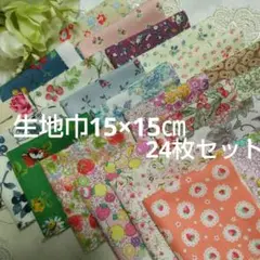 S15-5ハギレ カットクロス まとめ売り生地巾 15×15cm 24枚セット