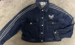 adidas フラワー刺繍 デニムジャケット