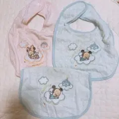 ミッキー ミニー 刺繍スタイ3枚セット
