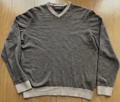 EMPORIO ARMANI ストライプ Vネックニット　サイズXL 美品
