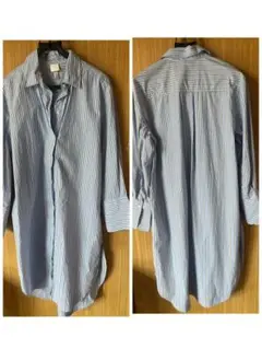 H&M 青白ストライプ 長袖シャツ US XS