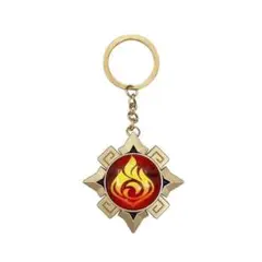 原神　ナタ　神の目　キーホルダー　炎