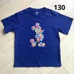 ユニクロ UT キッズ Tシャツ ミッキー 130 ブルー 美品