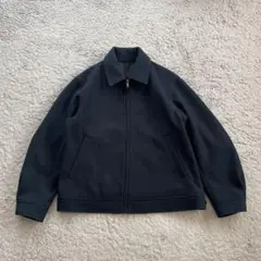 GU コージーメルトンジップアップブルゾン ネイビー ジッパー 厚手