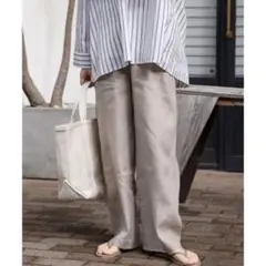 DOORS FORK&SPOON ヘンプ混イージーパンツ　1サイズ　ベージュ