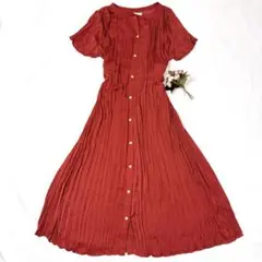 VICKY 美品 ヴィッキー オレンジ プリーツロングワンピース